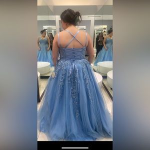Light blue size 16 prom grad dress
